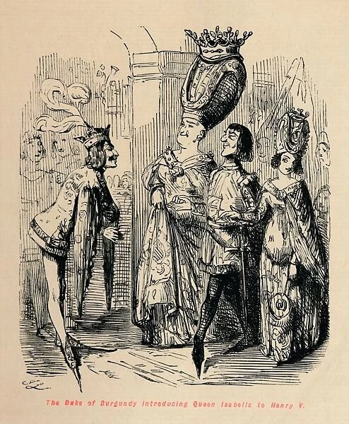 The Duke of Burgundy introducing Queen Isabella to Henry V, c1860, (c1860). Artist: John Leech