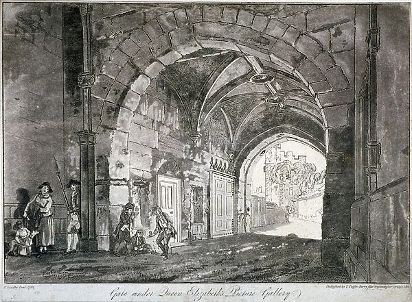 Gate under Queen Elizabeths Picture Gallery, Windsor Castle, Berkshire, 1812. Artist