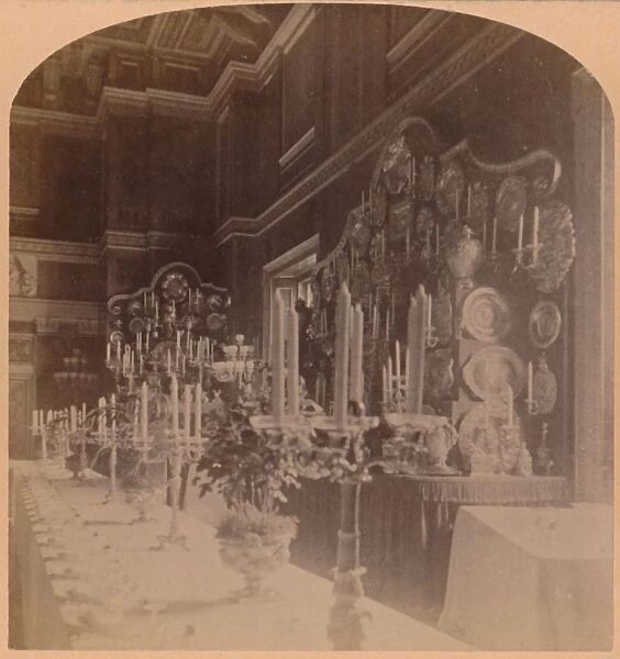 Gold Plate used by the Royal Family, Supper Room, Windsor Castle, England, 1900