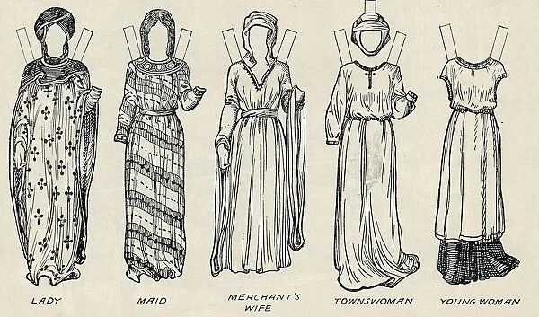 The Great Gallery of British Costume: Varied Dresses Worn in Norman Times, c1934