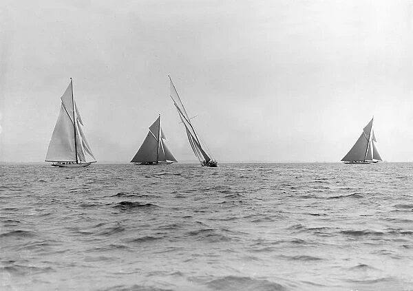 A group of 15-metre class yachts: Pamela, Maudrey, Paula III & Istria, 1913