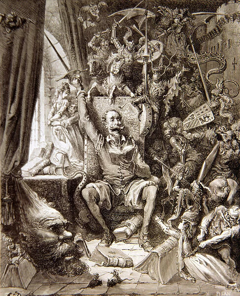 Gustave Dore Illustration for Don Quixote, Miguel de Cervantes character, published