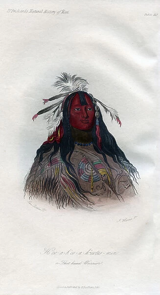 Heo-a-h co-a-h -cotes-min, a Flat head Warrior, 1848. Artist: Harris