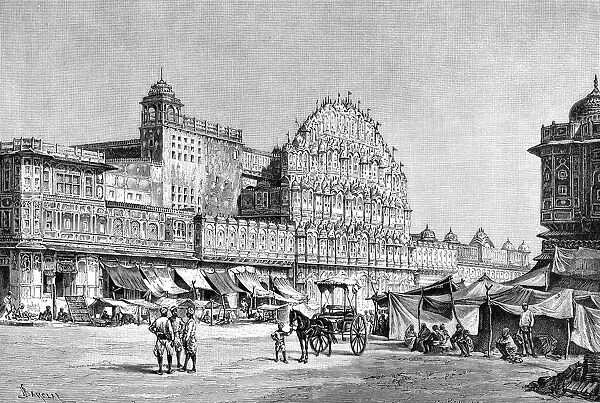 The high street in Jaipur, India, 1895