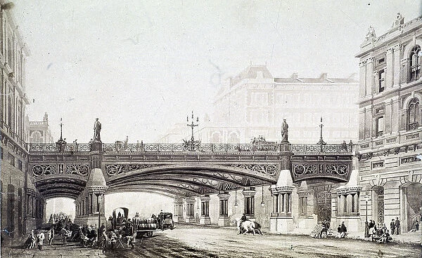 Holborn Viaduct, London, c1865. Artist: William Haywood