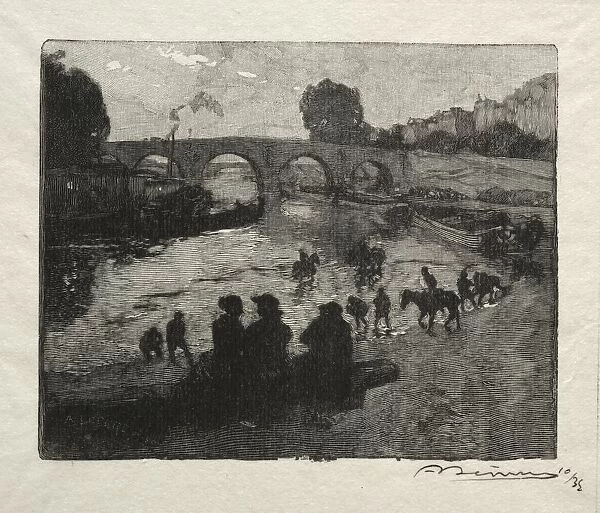 LAbreuvoir du Pont Marie. Creator: Auguste Louis Lepere (French, 1849-1918)