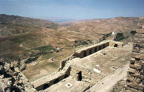 Looking towards the Dead Sea from the castle of Kerak, Jordan
