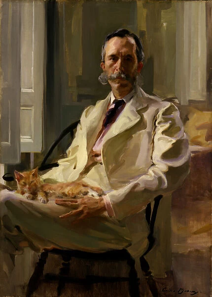 Man with the Cat (Henry Sturgis Drinker), 1898. Creator: Cecilia Beaux