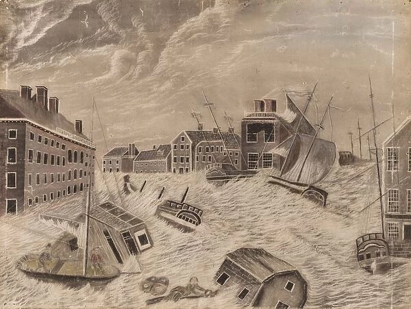 Market Square, Providence, Rhode Island, During the Great September Gale, 1815, 1815