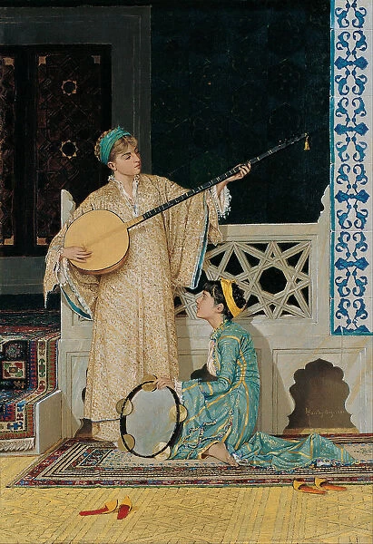 Two Musician Girls, Second Half of the 19th cen Artist: Hamdi Bey, Osman (1842-1910)