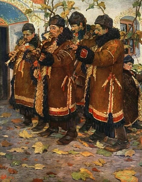 Musicians from Hroznova Lhota: clarinet, violin and double bass. (1861-1940), 1948