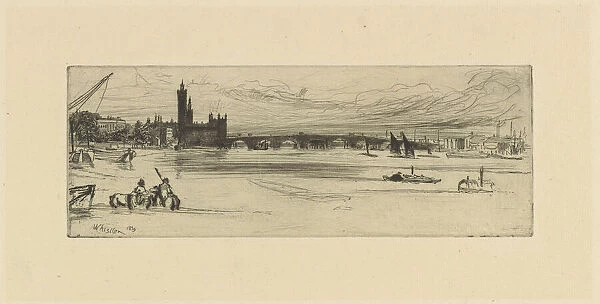Old Westminster Bridge, 1859. Creator: James Abbott McNeill Whistler