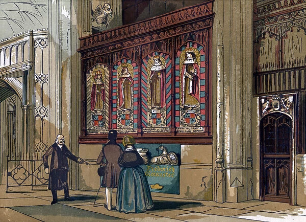 Painted screen, St Georges Chapel, 19th century