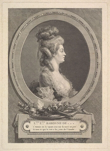 Portrait of Louise Emilie Baronne de ***, 1779. Creator: Augustin de Saint-Aubin
