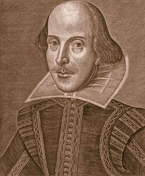 Portrait of Shakespeare, 1623. Creator: Martin Droeshout or English School?