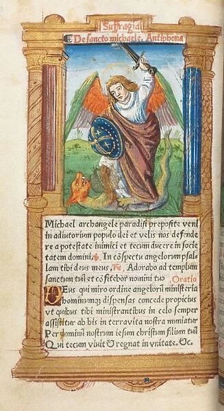 Printed Book of Hours (Use of Rome): fol. 97v, St. Michael the Archangel, 1510. Creator