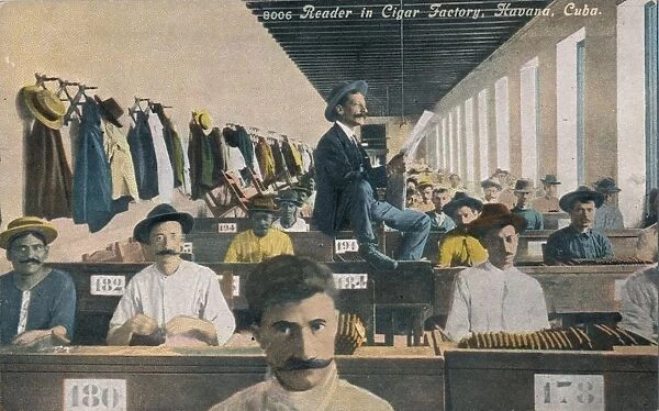 Reader in Cigar Factory, Havana, Cuba, c1910s