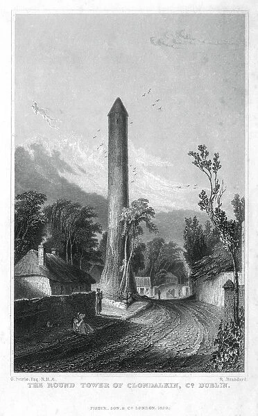 The Round Tower of Clondalkin, County Dublin, Ireland, 1829. Artist: R Brandard