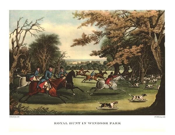 Royal Hunt in Windsor Park, early-mid 19th century, (c1955). Creator: Matthew Dubourg