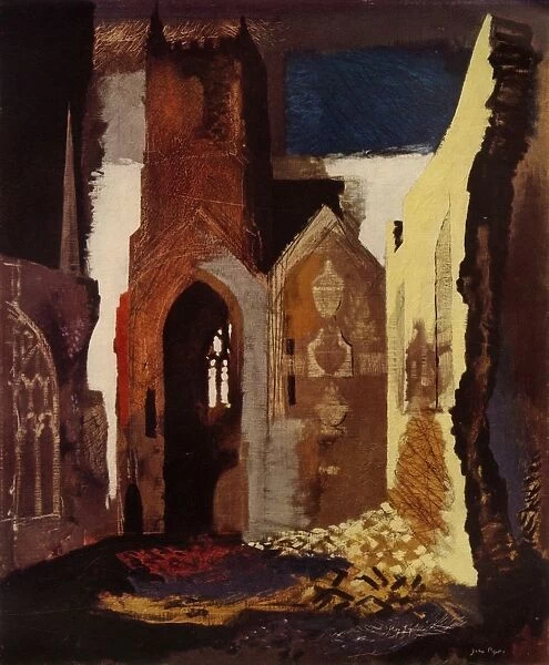 A ruin by John Piper harmonizing decorative balance, 1949. Creator: John Piper