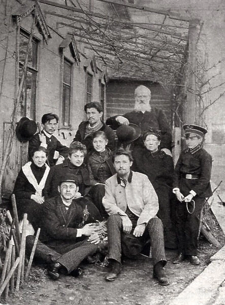 Russian author Anton Chekhov with family and friends, 1890