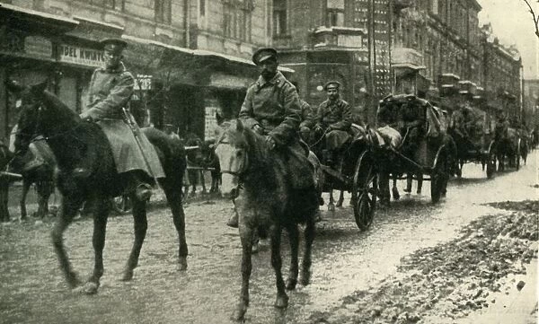 Russian supply column at Przemysl, March 1915, (c1920). Creator: Unknown