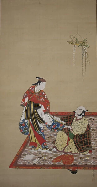 Samurai and Wakashu (Bushi to wakashu), early 18th century. Creator: Miyagawa Issho