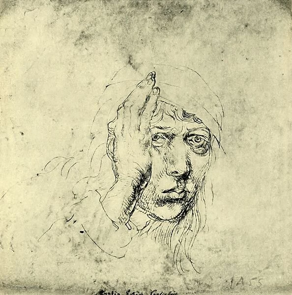 Self portrait with a Bandage, 1492, (1943). Creator: Albrecht Durer