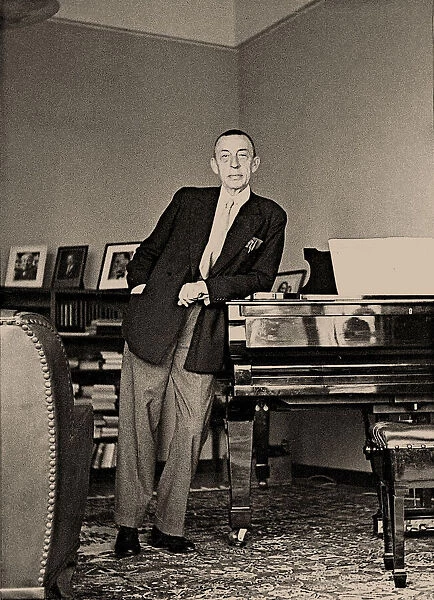 Sergei Rachmaninoff at the Villa Senar, 1939. Creator: Anonymous
