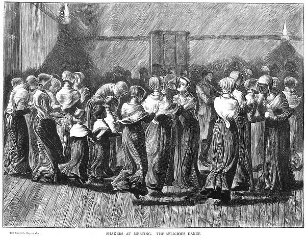 Shakers dancing at a meeting, Lebanon Springs, New York, USA, 1870