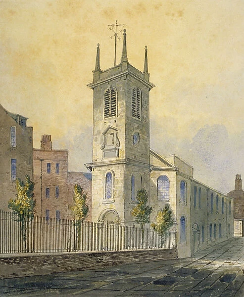 South-west view of the Church of St Olave Jewry, City of London, 1815