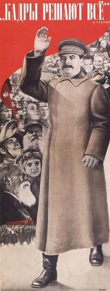 Staff determine every thing. (I. Stalin) (Poster), 1935. Artist: Klutsis, Gustav (1895-1938)