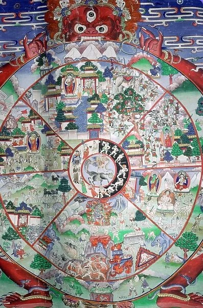 Tibetan painting of the wheel of transmigratory existence