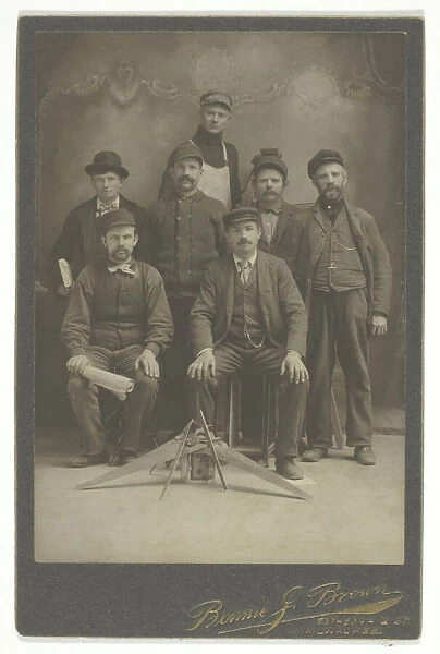 Untitled [group portrait of workmen  /  engineers], 1866  /  99. Creator: Bonnie J. Brown