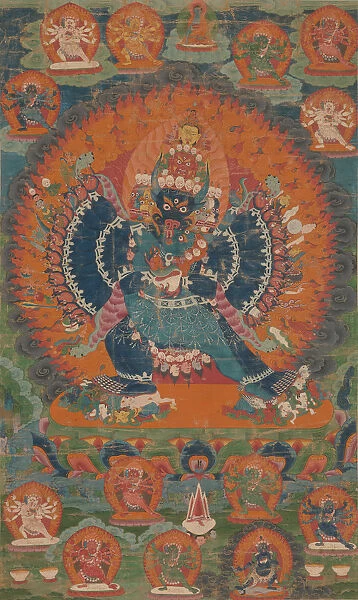 Vajrabhairava with His Consort Vajravetali, 18th century. Creator: Unknown