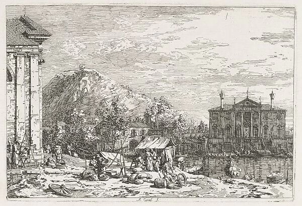 Views: A City Beyond a River, 1735-1746. Creator: Antonio Canaletto (Italian, 1697-1768)