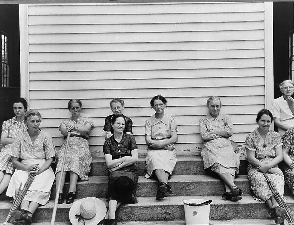 Women assembled at Wheeleys Church near Gordonton, North Carolina, 1939. Creator: Dorothea Lange