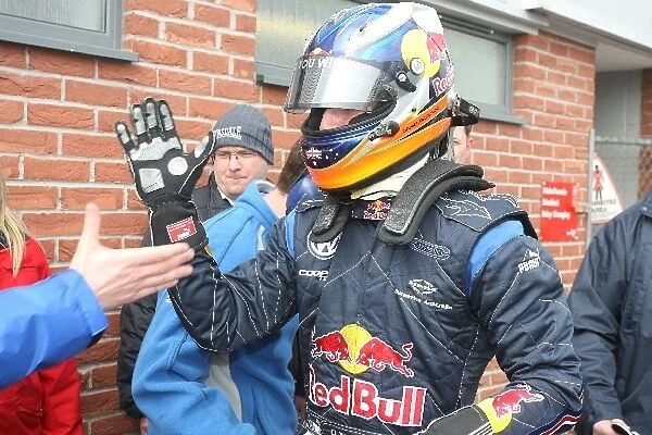 British Formula Three Championship: Daniel Ricciardo Carlin Motorsport celebrates his win in Parc Ferme