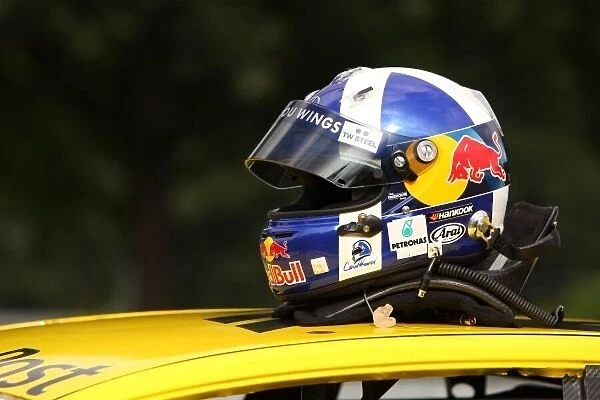 DTM. The helmet of David Coulthard (GBR), Deutsche Post AMG Mercedes C-Klasse (2008).