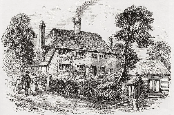 Cobdens birthplace, a farmhouse called Dunford, in Heyshott near Midhurst, Sussex, England, seen here in the 19th century. Richard Cobden, 1804 - 1865. English manufacturer, Radical and Liberal statesman. From English Pictures, published 1890