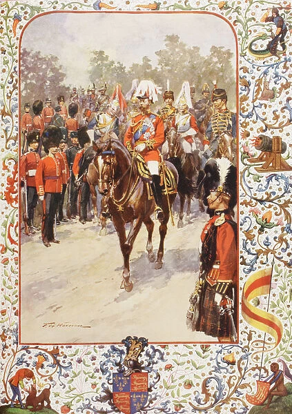 George V, As Field Marshal And British Regiments Of Which He Was Colonel. George Frederick Ernest Albert, 1865 To 1936. After The Painting By Frederic De Haenen From The Illustrated London News, 1910