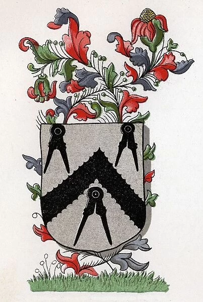 Masonic Arms Arms Granted To The Carpenters Company Of London 6Th Edward Iv 1466 Engraving From The Book The History Of Freemasonry Volume Ii Published By Thomas C. Jack London 1883