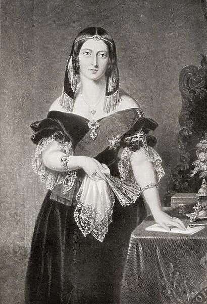 Queen Victoria, 1819-1901, In 1845 From A Painting By John Partridge. From The Book V. R. I. Her Life And Empire By The Marquis Of Lorne, K. T. Now His Grace The Duke Of Argyll