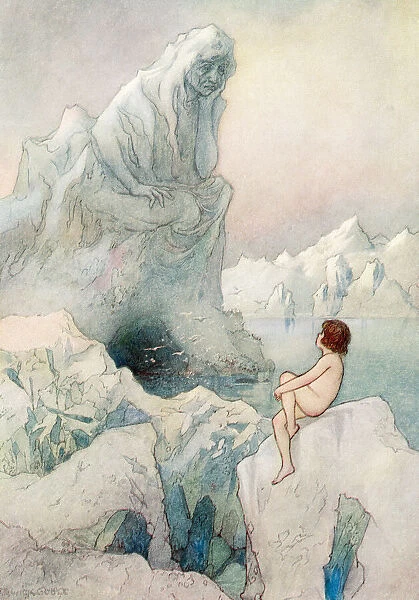 'Thats Mother Carey'. Illustration by Warwick Goble. From The Water Babies, published 1922