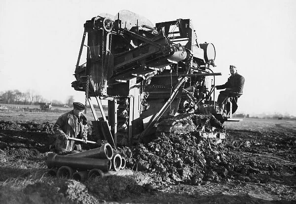 Allied trenching machine manned by the R. A. F during Second World War