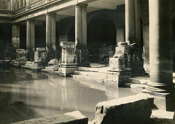 Ancient Roman Baths at Bath Avon Roman Bath house Roman columns seating