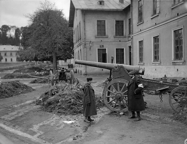 Two of many artillery pieces captured by the Russians from the Austrians following