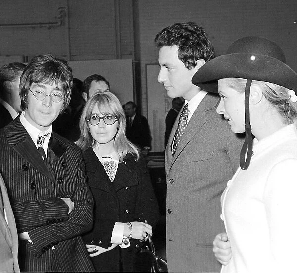 Beatles files 1967 John Lennon & Cynthia at London motor show talking to sales