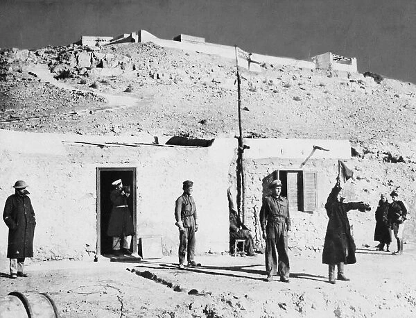 A building in El Salloum being used by the British as a signal station during the Second