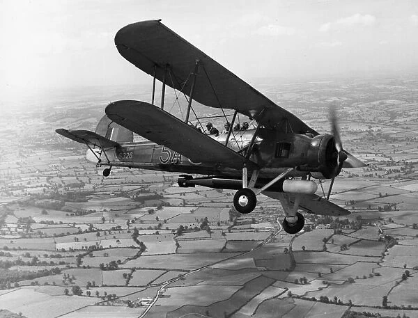 The Fairey Swordfish biplane torpedo bomber, operated by the Fleet Air Arm of the Royal